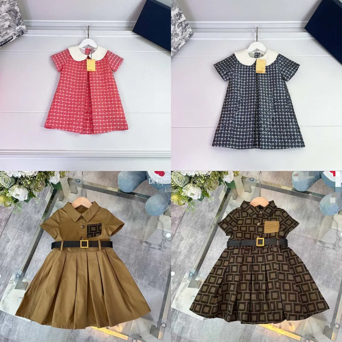 Robe bébé filles enfants marque de créateurs vêtements tout-petits jupe ensembles coton vêtements pour bébés ensembles tailles 73-160