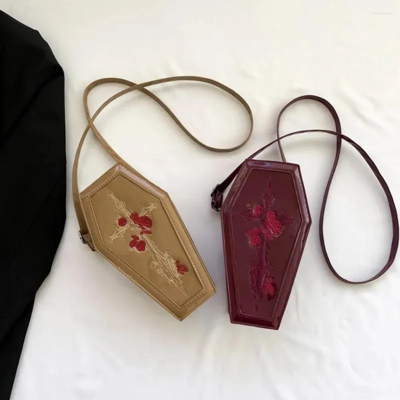 Axelväskor kvinnor kista satchel handväska tecknad gotisk crossbody väska mångsidig rospåse casual halloween gåva