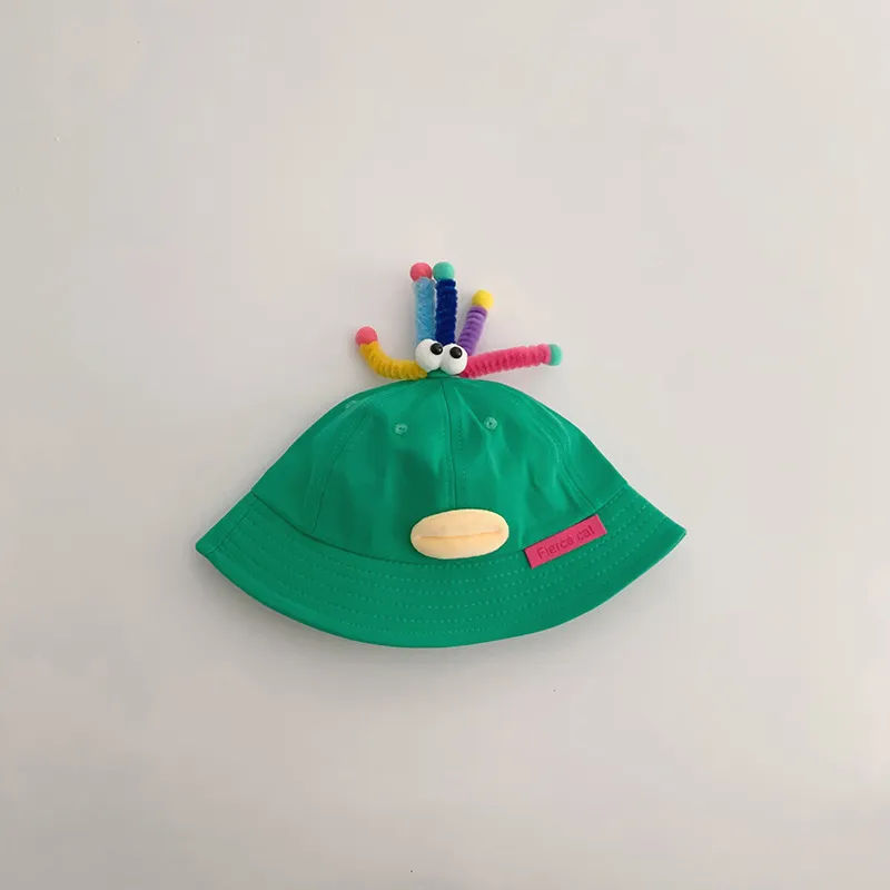 Cappello per bambini Primavera e Autunno Sottile 2024 Nuovo Cartone Animato Parasole Protezione Solare per Bambini Cappello da Ciotola Cappello da Pescatore per Bambini Femminili