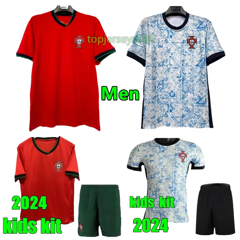 새로운 2024 포르투갈 축구 유니폼 어린이 축구 키트 포르투갈 포르투갈 Fernandes Bernardo Joao Felix Jersey Mens 2025 Portuguesa Shirts 24 25 Portugieser 축구 셔츠