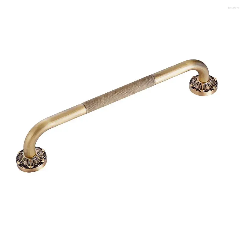 Bath Accessory Set Antique Brass Wall Mounted Bathroom Grab Bar Solid Bathtub Handrails