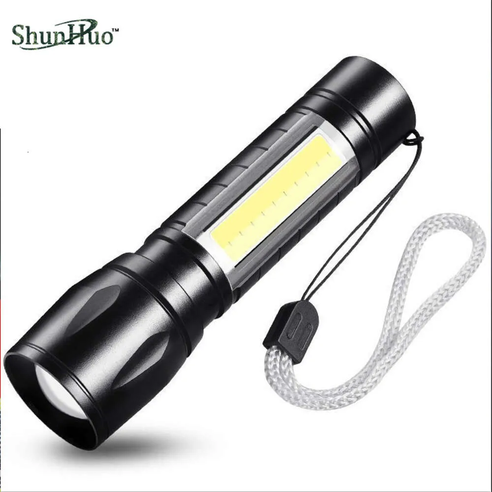 Lampe de poche forte rechargeable USB extérieure ultra lumineuse longue portée maison lumière de secours forces spéciales étanche mini étudiant 203878