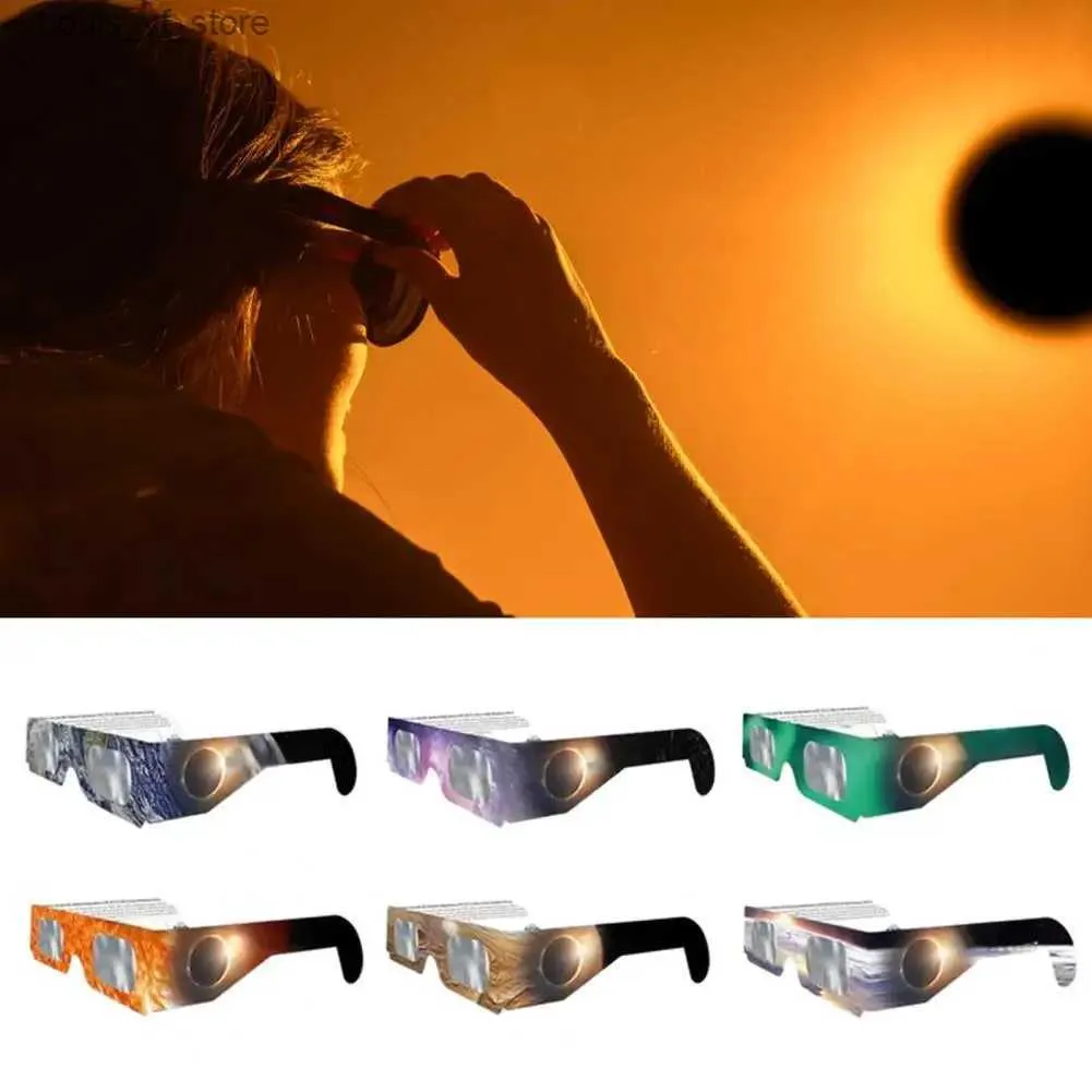 サングラス6PCS 12PCS安全視聴眼鏡太陽写真印刷用紙月食メガネニュートラルサンビューイングメガネH240316