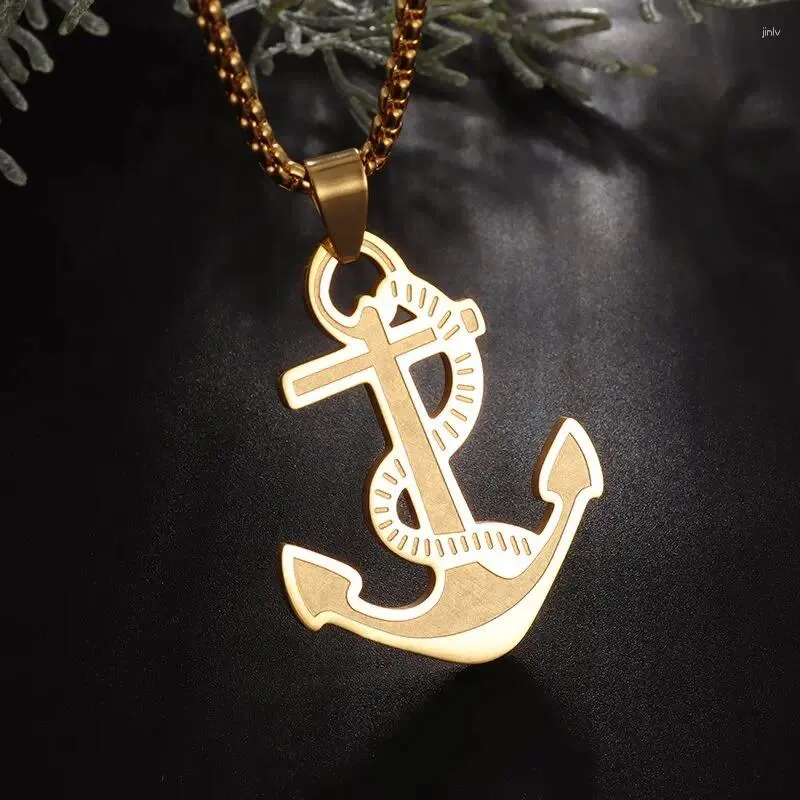 Pendant Necklaces Stainless Steel Simple Pirate Anchor Necklace For Men And Women Creative Personalized Hip-Hop Rock Sailor Gift