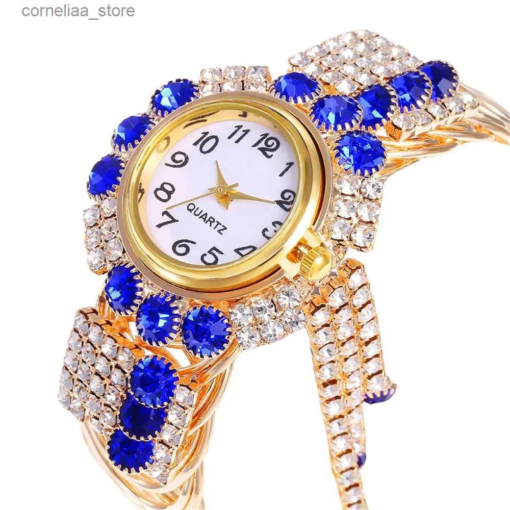 Autres montres Mode Femmes avec Diamant Brillant Dames Marque De Luxe Dames Casual Femmes Bracelet Cristal es Relogio Feminino Y240316