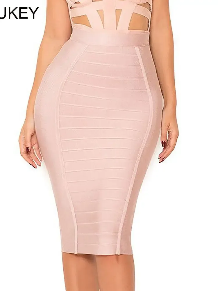 Dresses Beaukey Fashion Sexy Pencil Hl Bandage Skirt High Waist Horizontal Stripes Skirt Xl Nude Black White Party Bodycon Skirt