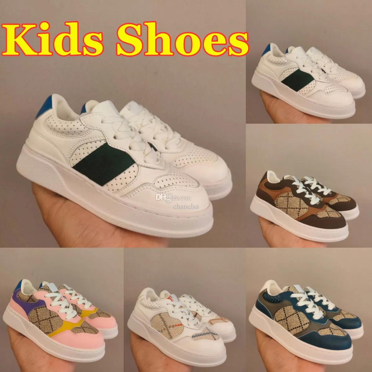 Designer Kids Shoes Toddler Sneaker Baby Girls Flat Leather Trainers Kid Youth Spädbarn First Walkers Shoe