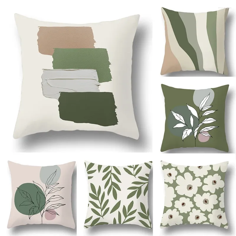Подушка в богемном стиле, свежий зеленый наволочка с кактусом, домашний чехол, автомобильная подушка для гостиной, диван, квадратный S Декор