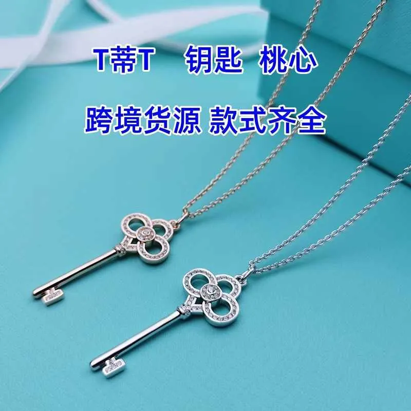 Designer tiffay and co Key Necklace s925 Silver Love Enamel Collar Chain Long Sunflower Snow Sweater