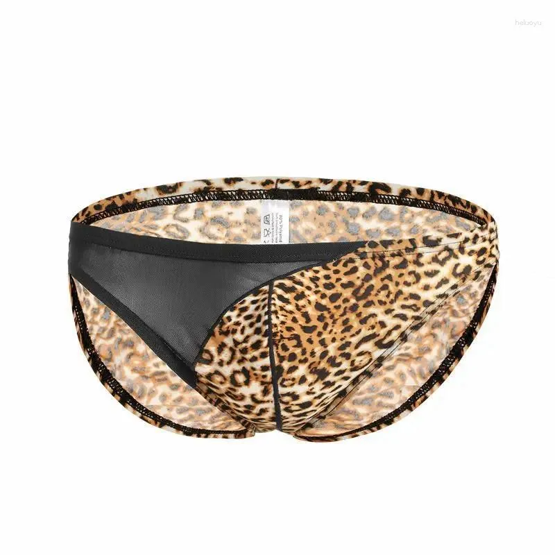 Sous-vêtements pour hommes U convexe poche culotte Gays sexy imprimé léopard slips pantalon Sissy à la mode maille sauvage sous-vêtements respirants confortable