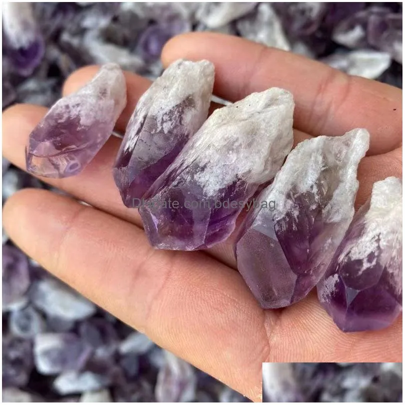 Piedras preciosas sueltas Irregar Energía natural Amante de la piedra Piedras preciosas para collares pendientes hechos a mano Llavero Llaveros Fabricación de joyas Accesso Dhx9M