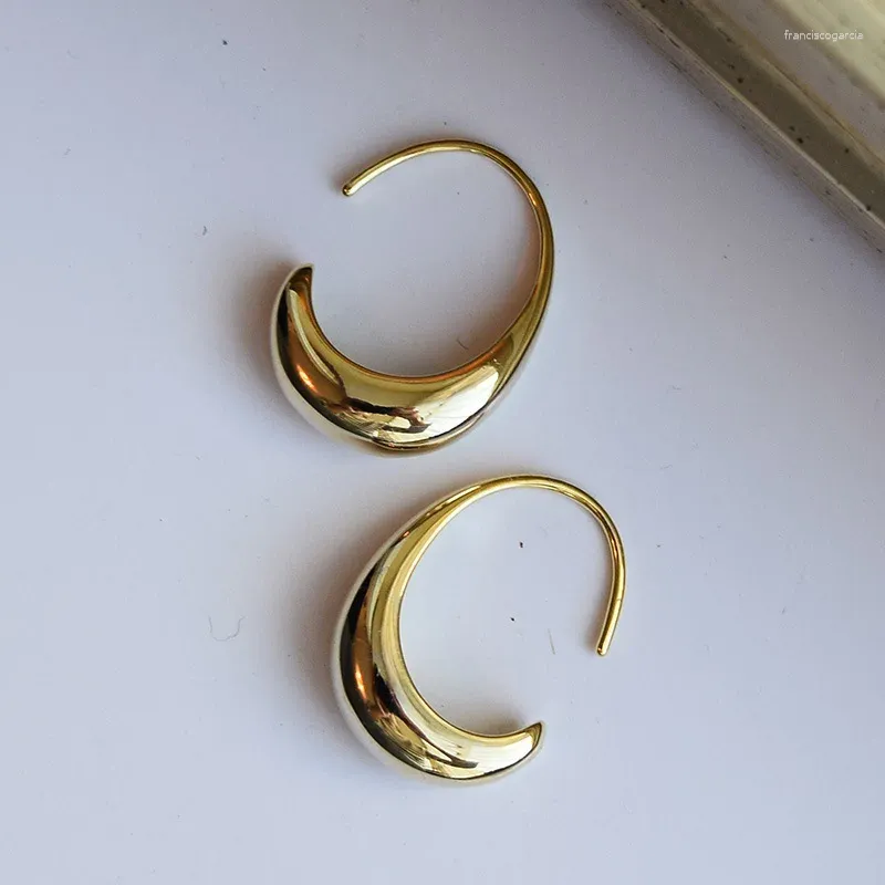 Hoop Earrings Fashion Gold Plated Metal C Shape Earring For Women Girls Party Wedding Punk Jewelry E551