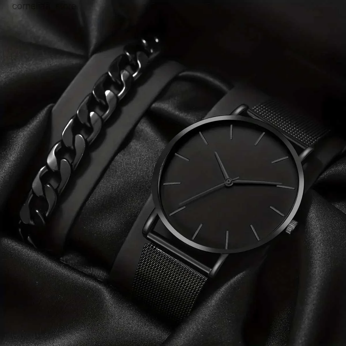 Altri orologi 1 pezzo cinturino in acciaio inossidabile da uomo affascinante quadrante rotondo decorativo al quarzo braccialetto 1 pezzo per l'uso quotidiano Y240316