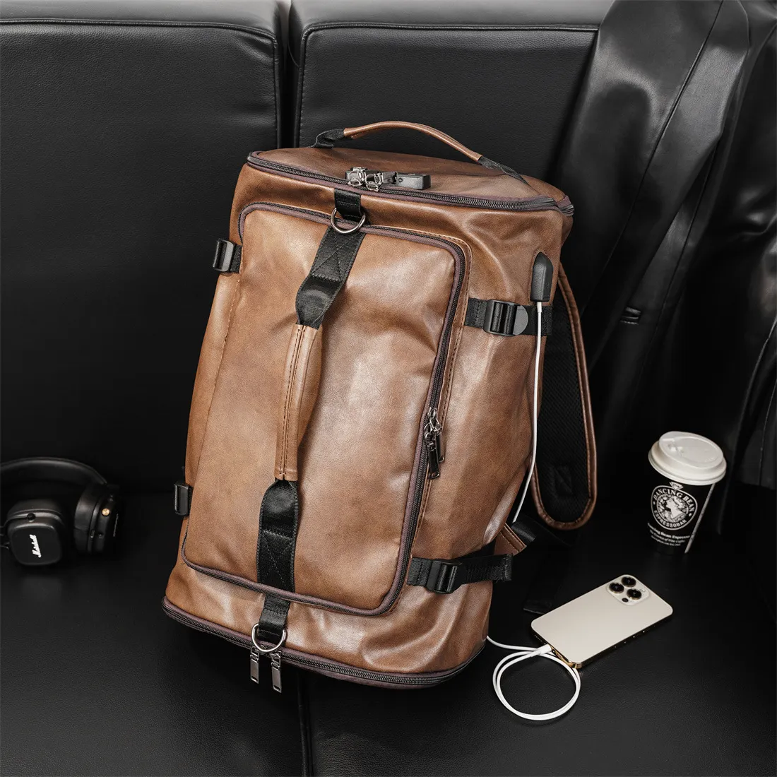 Cow Leather Men Backpacks Slim Laptop Backpack Women Pack Office Work Male Bagpack Business Thin Backpack For Girls Boys Handbag