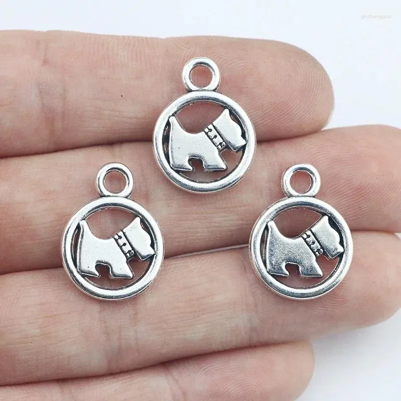 Charms Mode 10 Stücke 21 16mm Antike Silber Farbe Legierung Hohl Hund Halskette Ohrringe Nette Anhänger Für DIY Schmuck Machen