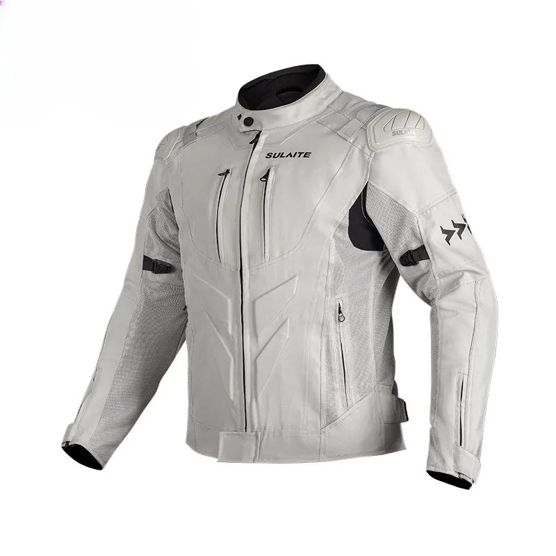 Venda quente terno de equitação de motocicleta, terno de corrida de proteção de estrada, equipamento de motocicleta respirável de verão, conjunto de jaqueta masculina