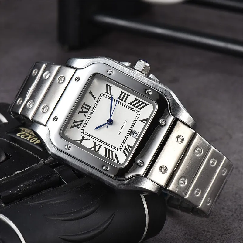 2023 New Men's Hollow Out Design عالية الجودة الكوارتز مشاهدة Square Square Steel Steel Strap Casual Sports Wock 24 51