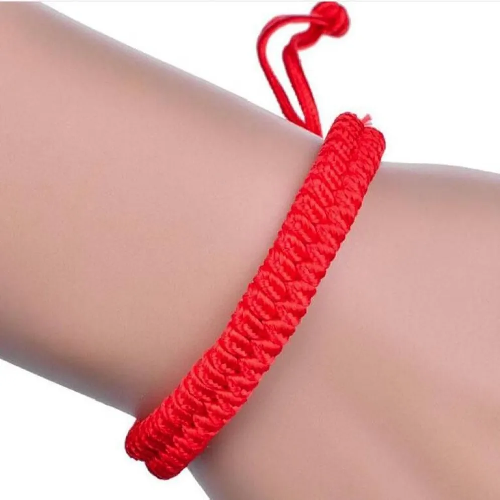 Flickor armband 100 st Lucky China Red Rope Beads National Style Kabbalah String flätad vänskap justerbara armband249n