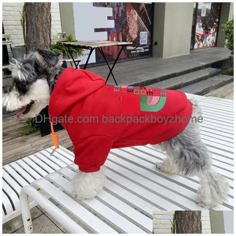 Hondenkleding Designer Hondenkleding Merkkleding Fleece Hoodie Warme trui met hoed voor kleine honden Huisdiermode Sweatshirt Klassiek Lette Dh892