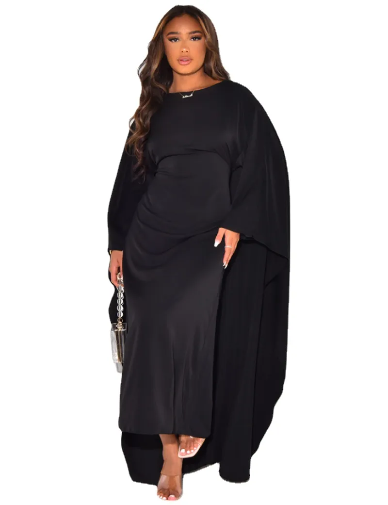 Save Big on Bulk Long Sleeve Fitted Maxi Dresses Long Sleeve Maxi Casual  Dresses For Women Elegant Satin Maxi Dress With Bat Sleeves, Loose Fit,