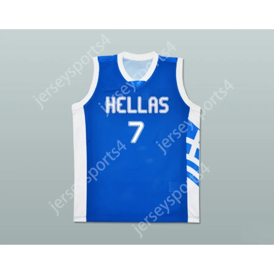 Custom Any Name Any Team GREECE VASSILIS SPANOULIS 7 BASKETBALL JERSEY All Stitched Size S M L XL XXL 3XL 4XL 5XL 6XL Top Quality