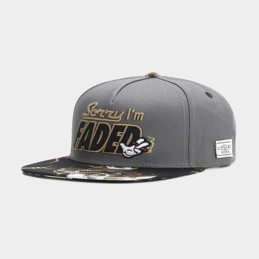 high quality classic fashion hip hop man woman snapbacks 100% polyester dark grey black gold C&S GL I'M FADED C233q