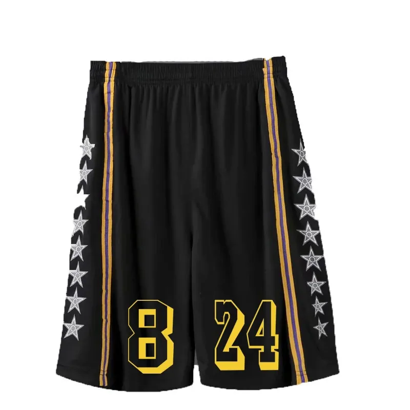 23 # 24 # Shorts de basket-ball pour hommes Shorts pour enfants personnalisés gratuits Basket-ball Exercice de football masculin Courir Fitness Entraînement Noir Court 240306