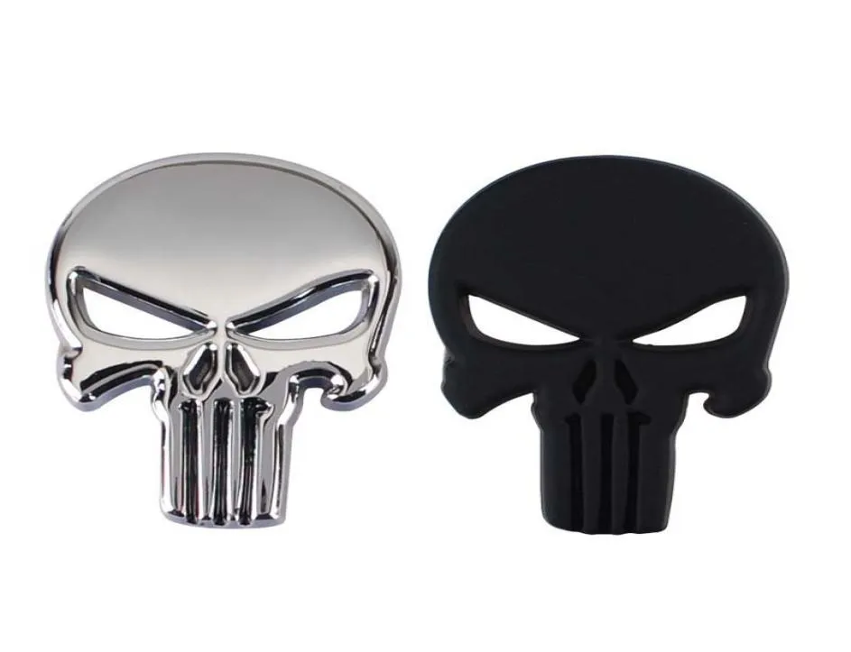 Bilstyling Metal 3D Skull Badge Sticker Auto Emblem Decal Skeleton Cool Waterproof Stickers Automobile Vinyl Decals Motorcykel CO5686070