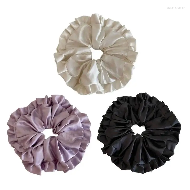 Hair Clips Oversized Satins Scrunchies Accessory Ties No Damage Elastic Holder Band For Women Girls