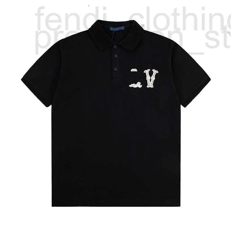 Herren Polos Designer Show Herren Damier Jacquard Baumwoll-Pique Smart Black Polo mit gesticktem Aufnäher Herren Freizeit Offi Sporthemd Herren Tennis Oversize TGRS