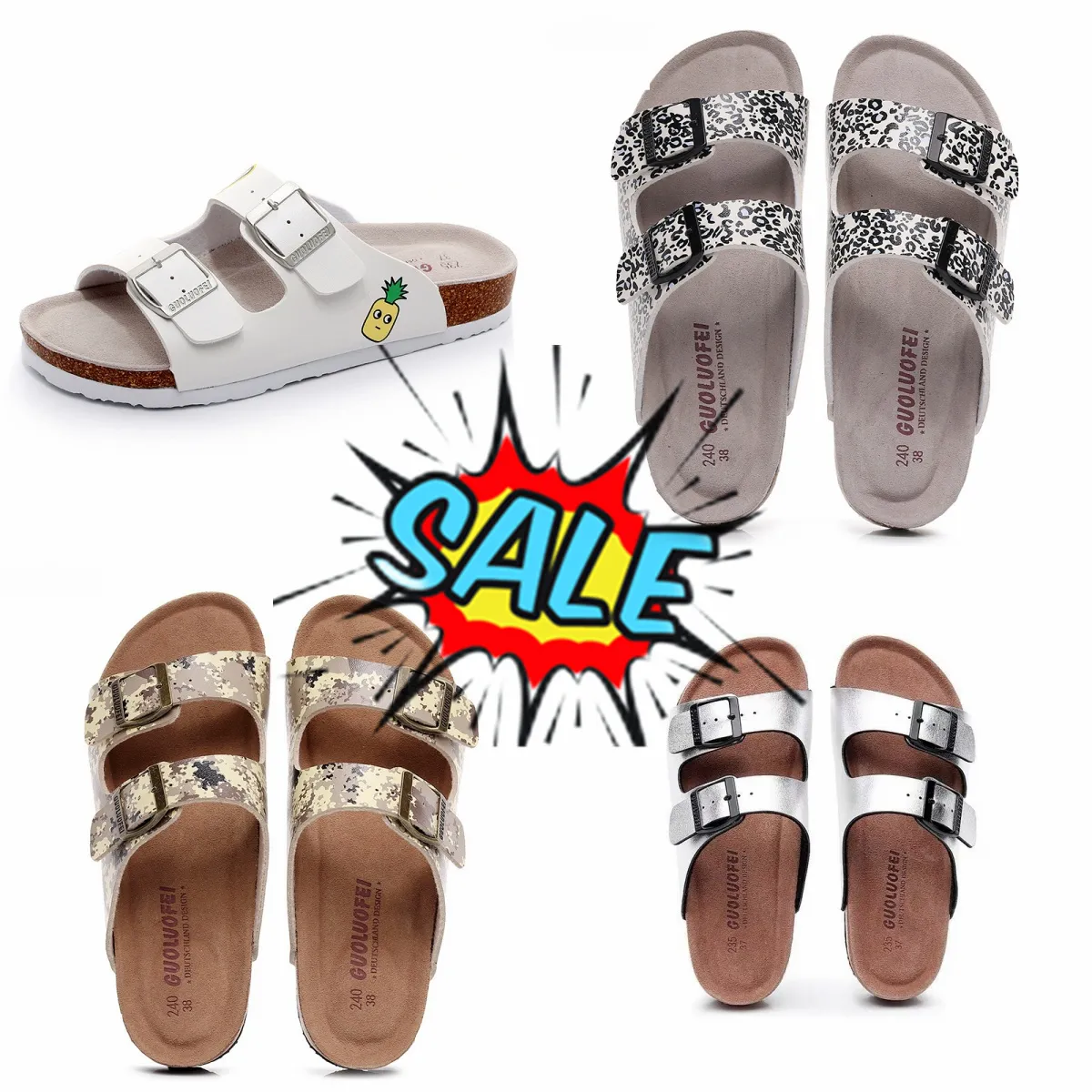 2024 Hochwertige GAI-Sandalen Schuhschuhe Maultiere Slider Hausschuhe für Herren Frauen Sandlsrutschen Big EUR 36-46