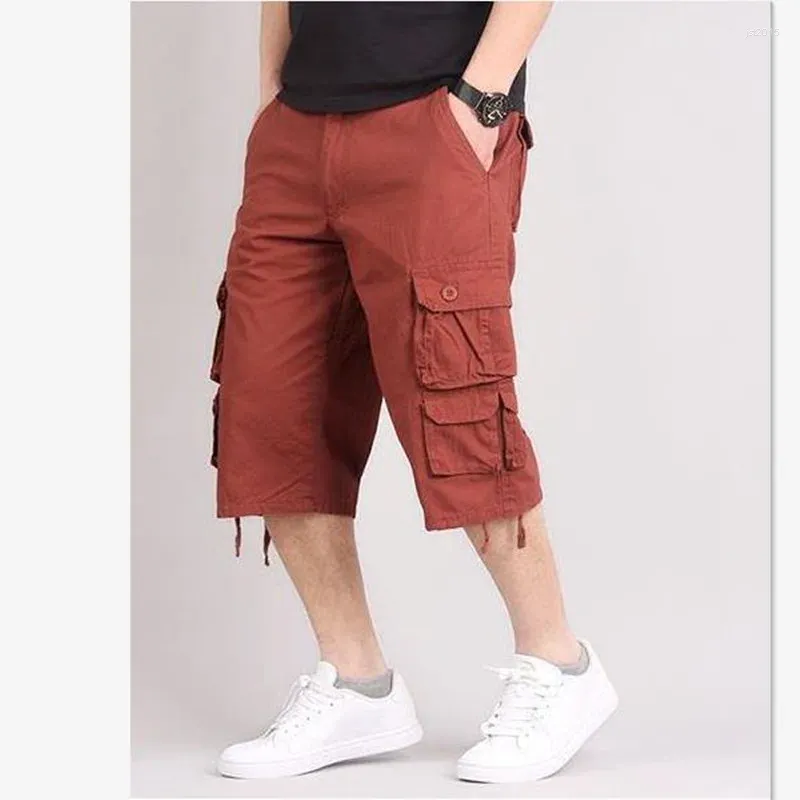 Shorts pour hommes Été Cargo Plus Taille Casual Hommes Coton Pantalon Court Grande Poche Lâche Baggy Militaire Mâle Vêtements Mince Recadrée Bas