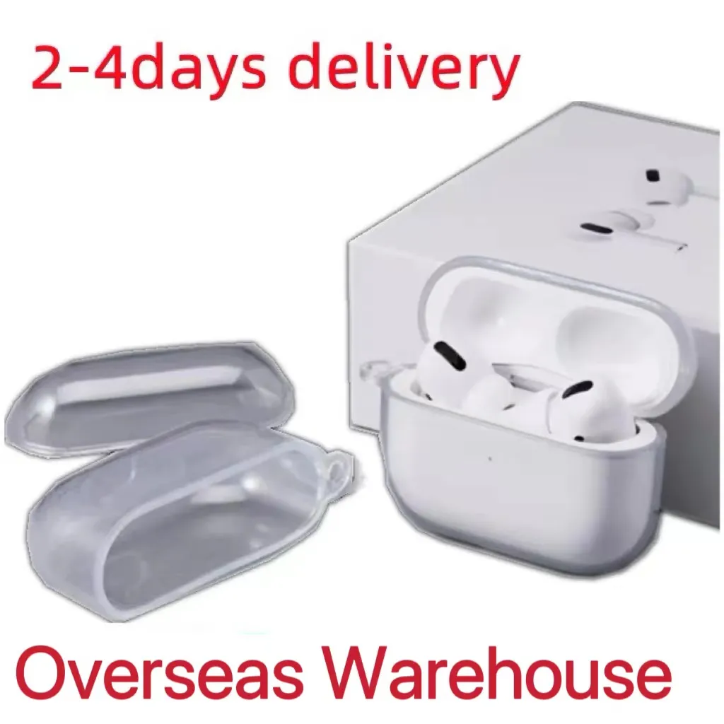 USA Stock voor Apple AirPods Pro 2 2e generatie AirPod 3 Pro -hoofdtelefoonaccessoires Solid TPU Siliconen Beschermende oortelefoon Cover draadloze oplaadschokbestendige kast