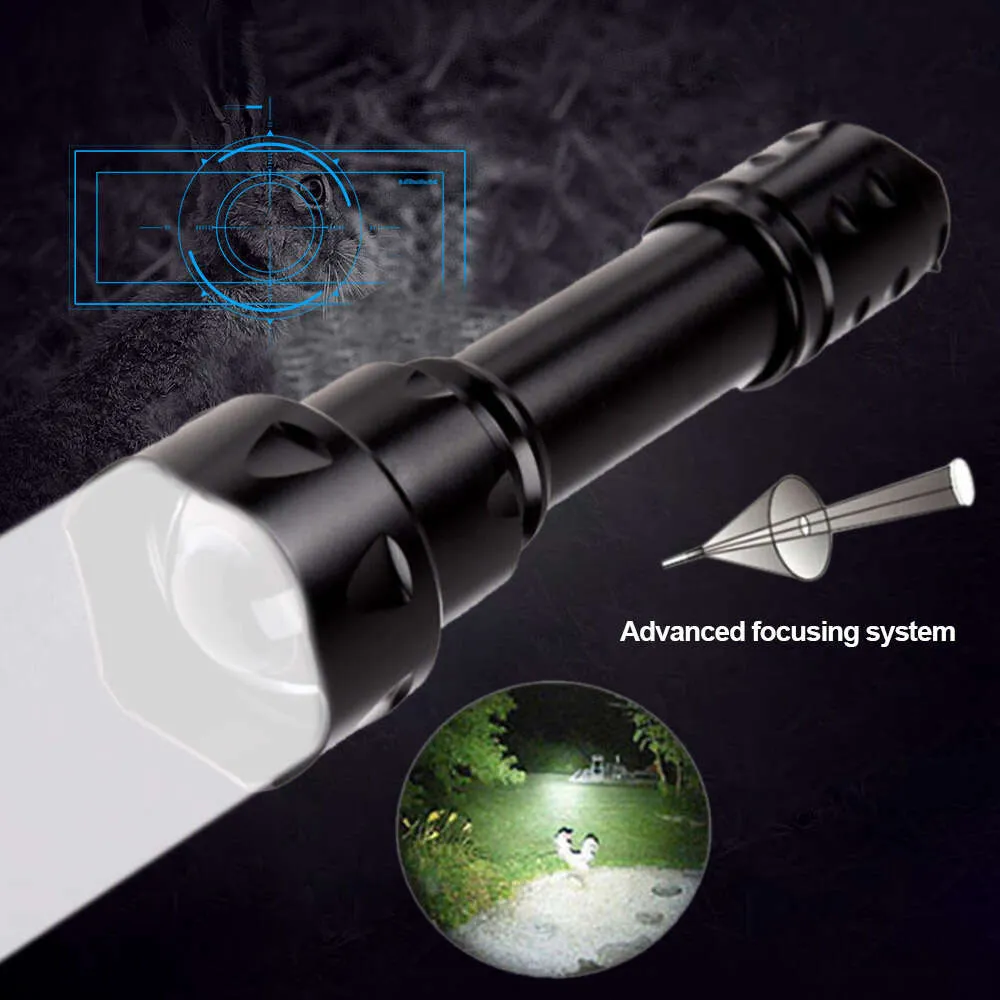 Outdoor Portable LED T6 Zoom Mini Strong Light Telescopic i Focusing Aluminium Alloy Ładowanie latarki 191769