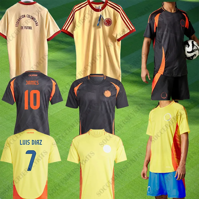 2024 Away Soccer Jerseys Copa America #7 Luis Diaz Falcao James Home 24 25 Camisa de futebol da Colômbia 2025 Cuadrado Men Kit