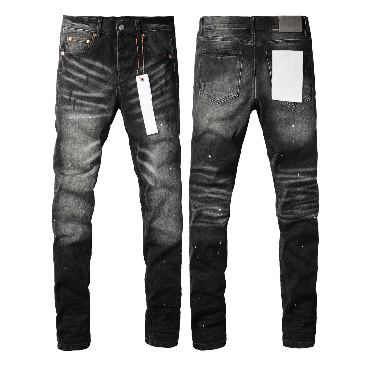 Mens Purple Ripped Denim Jeans - Stacked, Straight Fit, Versatile