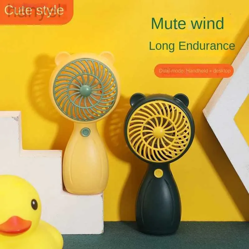 Electric Fans New Handheld Mini Fan USB Charging Mini Cartoon Fan Portable Outdoor Student Pocket Electric Fan 240316