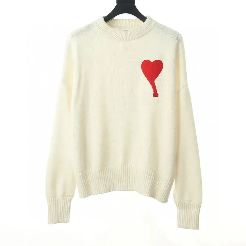 Amis 스웨터 프랑스 패션 디자이너 카디건 풀 셔츠 겨울 남성 여성 하이 스트리트 니트 니트 니트 스웨트 스웨트 셔츠