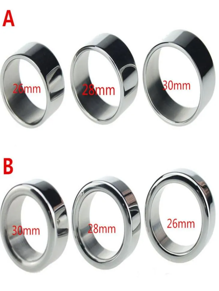 The Sleeves Penis Ring 25mm Thick Dia 26 28 30mm Stainless Steel Glans Male sexy Delay Cockring Toy for Men B2264172877