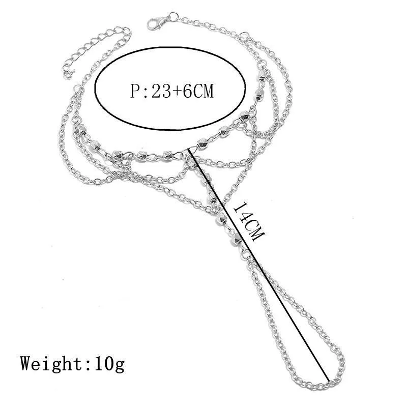 夏のファッションシルバーカラー女性のための裸足のサンダルガールズチェーンアンクルブレスレットフットジュエリーのためのタッセルアンクレット