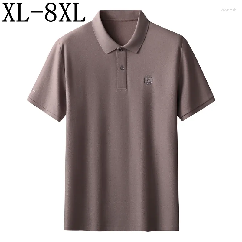 Männer Polos 8XL 7XL 6XL 2024 Sommer Mode Polo Shirt Männer Kleidung High-End-Baumwolle Herren Shirts Kurzarm revers Homme