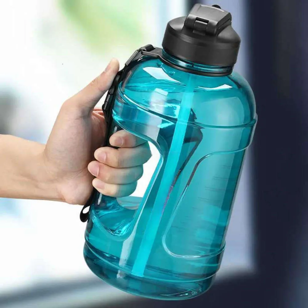 물병 2.3L 2000ml 짚 명확한 대용량 플라스틱 음주 병 체육관 도구 주전자 BPA 무료 스포츠 컵