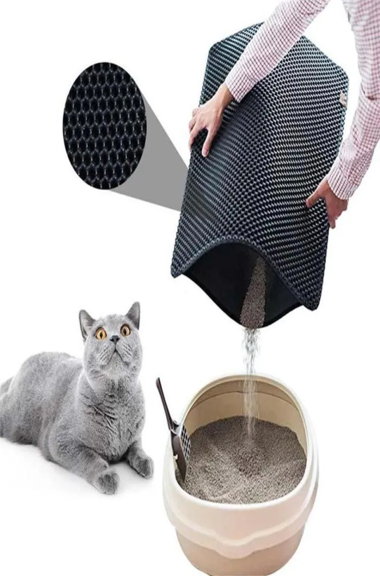 Kattenbedden Meubilair Wasbare kattenbakmat Waterdicht EVA Dubbel jaar Collector Zacht Opvouwbaar Huisdier Schoon product Binnen Antislip259T6228275