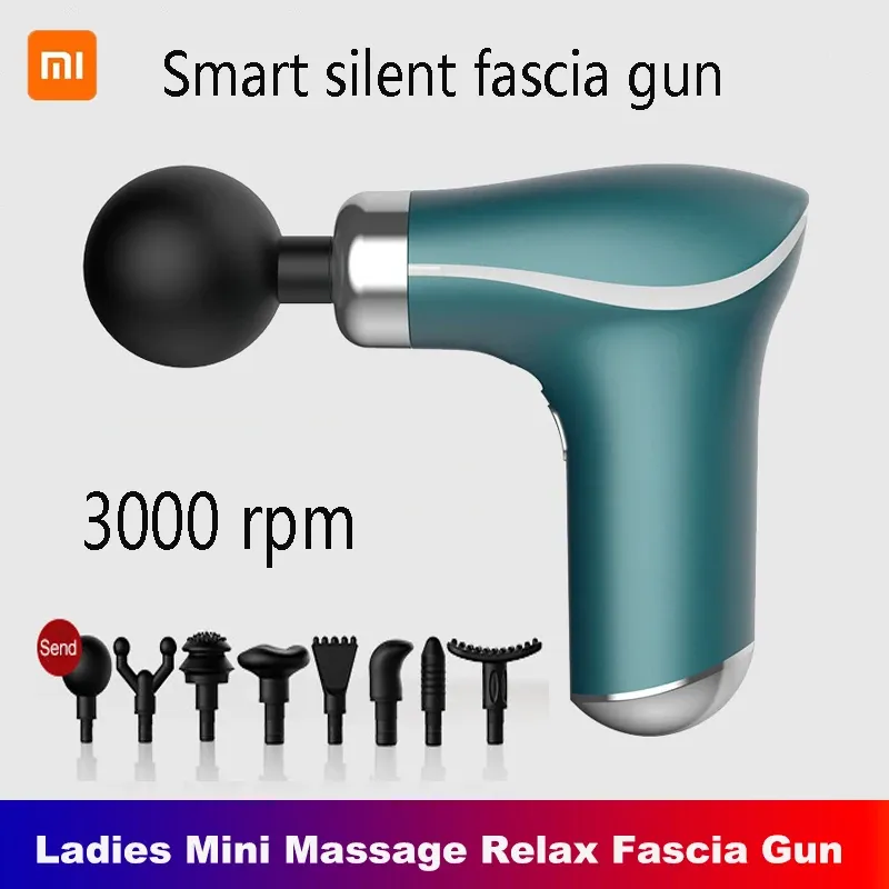 Steuerung Xiaomi Faszienpistole Mini-Massagepistole Sport Muskel Geräuscharm Fitness-Tool Home Elektrische Verschiedene Massageköpfe Massagegeräte