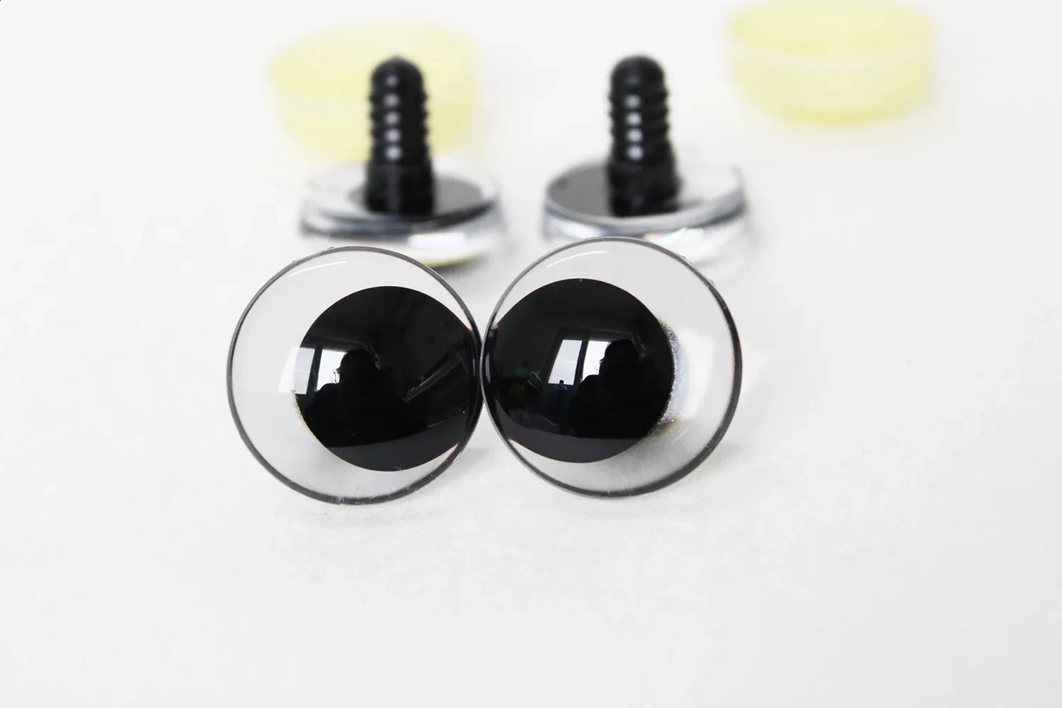 20pcs 12mm 14 16 18 20 25 30mm 3D Cartoon Clear toy safety strange eyes doll eyes with hard washer-size option 240305