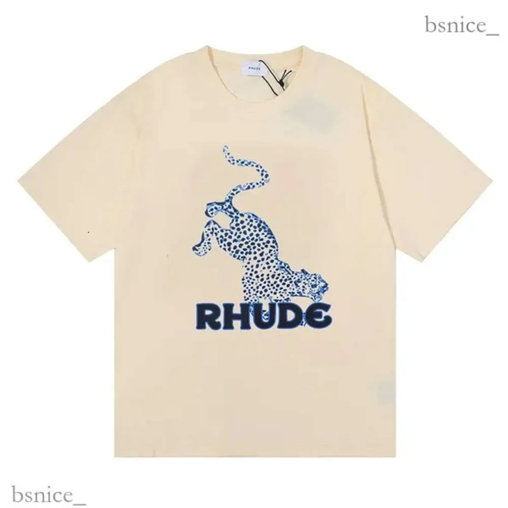 RH Designers Heren Rhude Borduur T-shirts voor de zomer Heren Tops Letter Polo's Shirt Dames T-shirts Kleding Korte mouwen Grote Grote maten 100% katoen T-shirts Maat S-XL 225