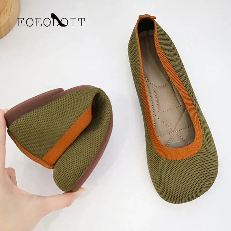 Boots Eoeodoit 2022 Spring Autumn Shoes Nature Women Weing Weaving Flats Sweats Sweets Processed Toe Slip Slip on Boat Shoes