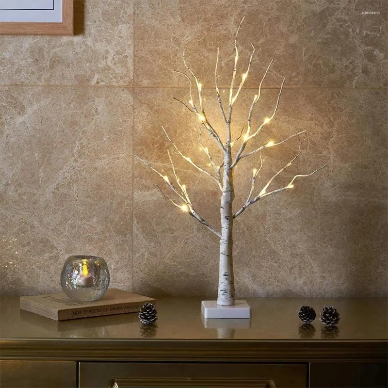 Table Lamps Tree Atmosphere Light Warm Decorative Birch Lamp 24LED Landscape For Christmas Party Decoration