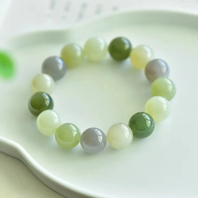 Strand Hetian Jade Qinghai Material High Duobao Bracelet 1738#