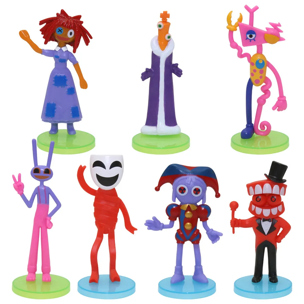 Designer anime estatueta anime boneca anime uma peça anime anime figura pvc personalizado anime menina palhaço boneca palhaço estatueta 6 pçs modelo brinquedo do miúdo figura dos desenhos animados palhaço corrente anime